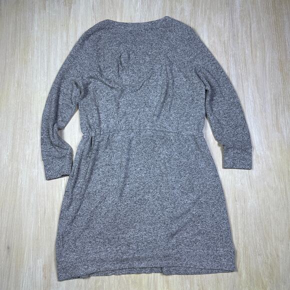 Soft Surrounding Gray Lazy Day Lounger Kangaroo Pocket V-Neck Sweater Dress M - Picture 9 of 16